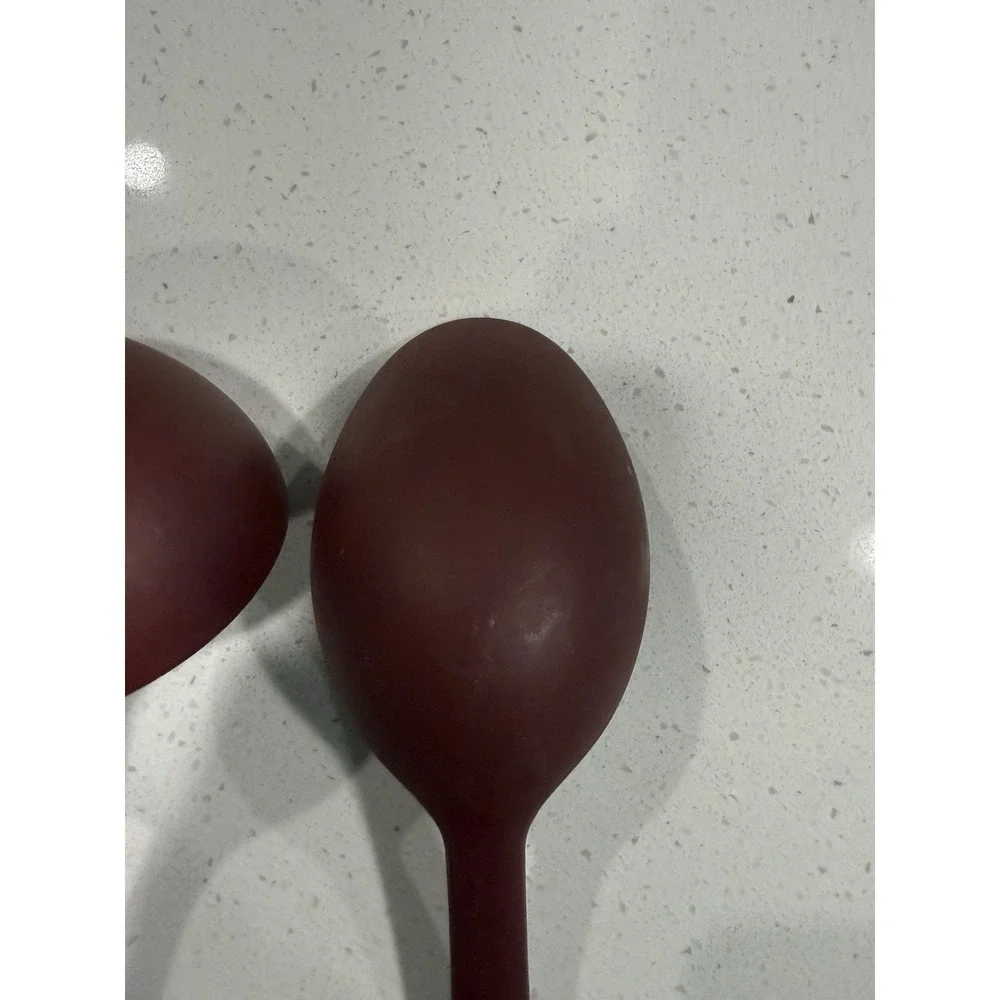 Kitchenaid Lot Of 3‎ Serving Utensils Maroon Slotted Spoon, Spoon & Ladle